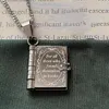 Decorative Figurines Book Locket Necklace Diary Shaped Jewelry Non-fading For Women Envelope Pendant With Chain And Clasp Unique