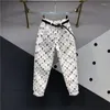 Women's Jeans White Ripped Color Patch Spring Autumn Women Denim Trousers High Waist Harem Streetwear Casual Ankle-Length Pant