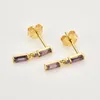 Stud Earrings 925 Sterling Silver Ear Needle Fashion Piercing For Women Square Zircon Pendant Luxury Fine Jewelry Gifts