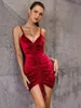 Sukienki imprezowe Cinemore eleganckie dla kobiet węzeł sznurka aksamitna bodycon sukienka damska wieczorowa suknia balowa seksowna klub MM1437-HT