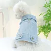 Hundkläder denim kattrock boygirls husdjur kläd jeans kläder valp ärmlös västjacka för små hundar chihuahua husdjur outfit xs