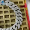 Nieuwe proces sieraden 18 mm Sier Ice Out Mossinate Diamond Necklace Men roestvrijstalen Cuban Link Chain