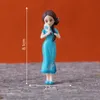 Chinese Cheongsam Girl Doll 3D Miniature Diy Car Ornaments Accessories Fairy Garden Decoration Figurin