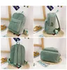 حقيبة ظهر شخصية تطريز بسيطة Corduroy School School Praitsssolid Color Disual Bookbag Travel