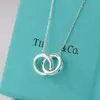 Tiffanyjewelry Luxury Tiffanyjewelry Pendant Neckor Womens Designer Jewelry Fashion Street Classic Ladies Dual Ring Necklace 892