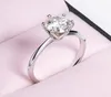 Moissanite Sterling Silver S925 Wed Ring 05 Karat Classic Six Claw Diamond Engagement Promise Ring for Count