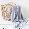 Cobertores Ruffle Muslin Baby Blanket para Born Swaddle Wrap Receiving Infant Stuff Bath Toard Bedding Quilt