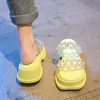 2024 Summer y Women Slippers Fashion Elegant Open Toe Transparent Slides Shoes Ladies Outdoor Platform Flats Sandalias 240409