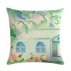 Pillow Sunshine House Cover Beautiful Buding Cotton Linen Userve de Noël Fronha Travesseiro ZY552