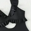 Damskie stroje kąpielowe Cikini 2024 Ruffle Edge Sexy One Piece Swimsuit Solid Kolor Summer Beach Kąpiec dla kobiet