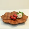 Plates Withered Living Room Candies Fruit Trays Modern Lotus Nordic Style Walnut Solid Wood Tea And Nut