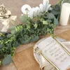 Fleurs décoratives 180 cm Fake Eucalyptus Roard Plantes artificielles Vine Green Willow Leaf Silk Ivy Wall suspendu Garland pour le mariage à la maison