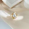 2023 Design Starfish Pearl Anneau Gold Color Rings Ajustement pour les femmes Jielts de mode coréens Party Luxury Accessoire 240403