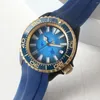Наручительные часы минуты второй SKX 007 Watch NH35 Blue Ocean Dial автоматическое механическое движение сапфировое резиновое ремешок