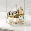 Storage Boxes 360 Rotating Cosmetic Box Diamond Pattern Home Desktop Rack Spice Turntable Cabinet Organizer