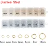 Stainless Steel Lobster Clasps Open Jump Rings Crimp Beads Caps For Diy Bracelet Necklace Supplies Jewelry Making Kit Set Box 240408