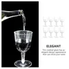 Copas descartáveis palhas xícara de água plástico transparente de flautas de champanhe de pequenas sobremesas transparentes