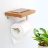 Handdoeken massief houten papieren handdoekhouder toiletvrije wandmuur gemonteerde tissue houder badkamer accessoires toiletpapier houder stand