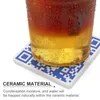 Table Mats Sea Shanty 2 - CODE QR COURES DE CERAMIQUE (carré) Ensemble de boissons blanches Eat