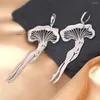 Boucles d'oreilles cerceaux Qiamni Sexy Women Body Mushroom Drop pour piercing bijoux en acier inoxydable à la mode accessoires minimalistes