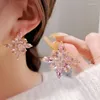 Stud Earrings Silver Needle Super Fairy Green Leaf Flower Female Design Sense Light Luxury Temperament Fashion Versatile