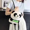 Sacs d'école Panda Animal mignon sac à dos décontracté en peluche à la mode de maternelle simple STRAP ALIGABLE SAG