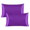 Pillow Pillowcase Silk Satin Imitation Solid El Bedding Standard Pillows Cases For Hair