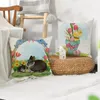 Pillow Easter Flower Cover Decorations For Home Ornament Happy Year Christmas Decor 2024