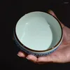 Plateaux de thé Jingdezhen Blue et blanc Porcelaine Tangled Lotus Round Small Plate Ceramic Snack Snack stylo Washing
