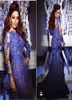 Robes en dentelle bleu royal Wear Wear sur mesure drapés Ruffles Sirène Robes de soirée Sleeves Myriam Fares Celebrity Formel Gown3842975