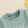 Giyim Setleri Bebek Kız Yaz Giysileri Küçük abla eşleşen kıyafet kısa kollu tişört üstleri ve jogger şort seti