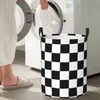 Laundry Bags Black And White Checker Pattern-Perfect For Race Fans Foldable Baskets Dirty Toys Sundries Storage Basket Home Organizer