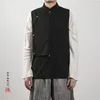 Herrenwesten 2024 Frühling koreanischer Stil Personalisiertes Placket Design Tang Vest Männer lässig Slim Stehkragen Weste für M-4xl