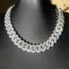 Hot Sale 20 Mm Wide 2/3/4 Row VVS Moissanite Diamond Cuban Link Chain S Sier Hip Hop Fine Jewelry Necklace Bracelet