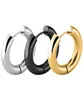 FashionMen Women Round Circle Pendientes Color Gold Black Titanium Steel Round 5mm Thick Handles Hoop Huggie Earring Jewelry1058323