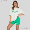 White Foxx Shirt Designer de camiseta Cores sólidas de mangas curtas femininas para esportes e lazer Tops de algodão alfabeto ioga estampada Sports Sports Sleeves 729