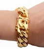 Granny Chic 81012141618Mm Wide 811Inch Mens biker Gold Color Stainls Steel Miami Curb Cuban Link Chain Bracelet Jewelry1988040