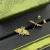 Boucles d'oreilles étalon Vintage Brand Designer Bee Charm 18k Gold S925 Lettre cuivre plaquée en argent G Stud Women Jewelry Bijoux de mariage High Quality