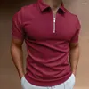 メンズポロス2024夏のポロシャツソリッドカラー短袖Tシャツカジュアルフィットトップヨーロッパとアメリカのウェア