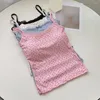 CAMESOSOLS Tanks Ademend tanktop Women Gevoerde stijlvolle dames kanten trim tops met boogdecor sexy backless gewas voor de zomer