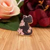 Brooches Japanese Cartoon Badges Cherry Blossom Kitten Pins Badge DIY Backpack Collar Brooch Personality Party Jewelry For Friends