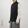 Herrenwesten 2024 Frühling koreanischer Stil Personalisiertes Placket Design Tang Vest Männer lässig Slim Stehkragen Weste für M-4xl