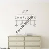 Wall Stickers Makeyes Custom Kids Name Sticker Space Universe Decals Decor Cute Personalized Baby Names Wallpaper Art Designs Q874