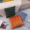 Pillow Inyahome Set Of 2 Silver Stripe Velvet Throw Covers Case Luxury Modern Pillowcases For Bed Sofa Couch Car Chair
