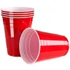 Cups jetables Paires Lber 50pcs / Set 450 ml Red Plastic Cup Party Bar Restaurant Fourniture des articles ménagers pour la maison