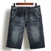 Shorts casuais magros para homens desminagem de rua de partida de rio de rua estilo masculino calças curtas de moto de joelho de luxo jeans cqy 240412