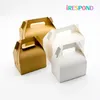 Gift Wrap 10PCS Mousse Cake Box Handle Craft Candy Kraft Paper Home Packaging Baking Boxes Wedding Party Favors Birthday