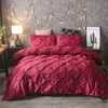 Bedding Sets Luxury Black Duvet Cover Pinch Pleat Brief Set 3Pcs Bed Linen Comforter With Pillowcase