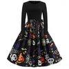 Casual Dresses Halloween Costumes For Women Ladies Elegant Vintage Long Sleeves Midi Autumn 2024 Party Kawaii