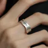 Clusterringe 925 Sterling Silber einzigartiger Buchstaben Ring für Frauen Männer Paar feinen Schmuck Vintage Handgefertigte Hochzeits Engagement verstellbar